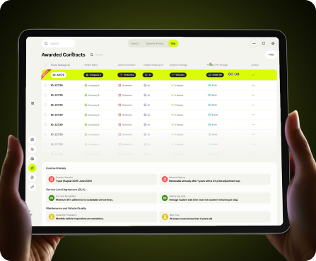 School transportation management dashboard UX/UI design by Centmore with live GPS bus tracking, route monitoring, student transportation, and operational analytics.